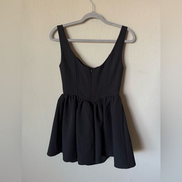 Heiress Beverly Hills Mini Black Dress Corset Flared Crepe size S - Picture 5 of 8